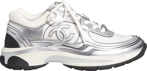 chanel silver sneakers|women's chanel sneakers.